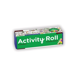 Activity roll กระดาษม้วนยาวแถมสี 5 แท่ง ลาย rainforest