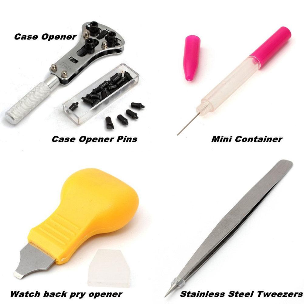 144pcs ชุดเครื่องมือซ่อมนาฬิกาอุปกรณ์ซ่อมนาฬิกาWatch Case Holder Opener Pin Link Remover Repair Tool Kit งมือซ่อมนาฬิก