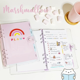 [เซ็ต] แพลนเนอร์ Marshmallow 🍥 Study | Bujo Planner Set Diary Notebook สมุดแพลนเนอร์ สมุดโน๊ต ไดอารี่ แฟ้ม A5 mimisplan