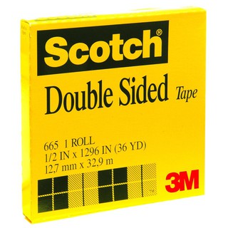 เทปใสกาว 2 หน้า แกน 3" 1/2"x36 y. สก๊อตช์ 665 Double sided transparent tape, 3 "1/2" x36 y. Scotch 665