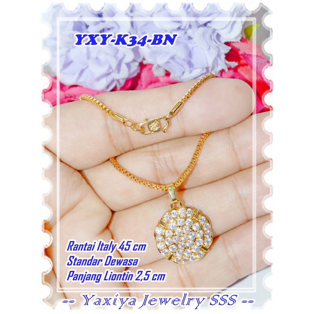 YXY-K34-BN Fully Circle Gold สร้อยคอชุบทอง 18K ยี่ห้อ Yaxiya ดั้งเดิม