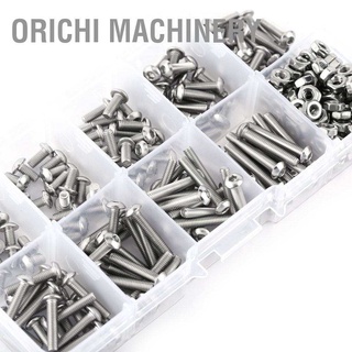 Orichi Machinery M3 ชุดหัวปุ่มสกรูสแตนเลส Ss304 340ชิ้น