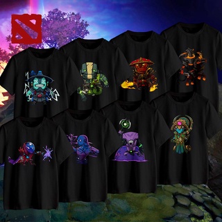 เสื้อวันพีช เสื้อคนอ้วน เสื้อยืดครอป Dota2 - Black V.2 เสื้อยืดลายการ์ตูนสวยๆ กว่า 20 แบบให้เลือก