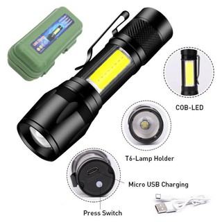 ไฟฉาย USB ไฟฉายความสว่างสูง ไฟฉายแรงสูง ไฟฉายLED ไฟฉายมินิ LED FLASHLIGHT USB CHARGE