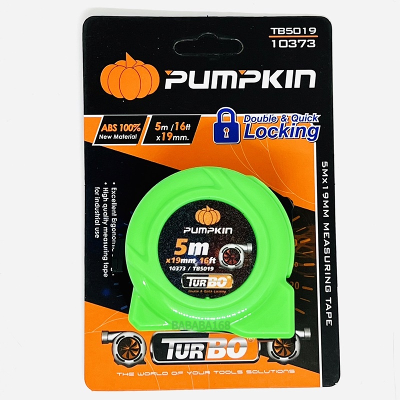 ตลับเมตร 5เมตร PUMPKIN Turbo (10373) คละสี