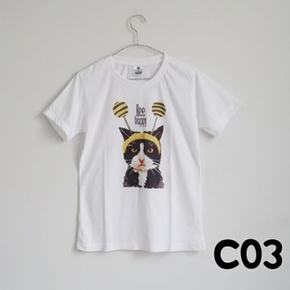 C03 เสื้อยืด เสื้อทีม เสื้อครอบครัว ลายแมว การ์ตูน ผ้านุ่ม tshirt cat kitten cosplay screen cute gift souvenir