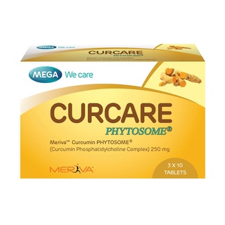 Mega we care Curcare Phytosome เมก้า วี แคร์ เคอแคร์ สารสกัดขมิ้นชัน ขมิ้นชัน รักษาแผลในกระเพาะอาหาร ขนาด 30 เม็ด 18514