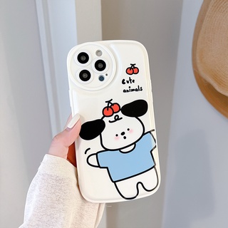 เคสป้องกันโทรศัพท์มือถือ tpu แบบนิ่ม ลายลูกสุนัขเชอร์รี่ มีป็อบอัพ สําหรับ Apple Iphone 12mini xr xs 11 13 678plus 14promax