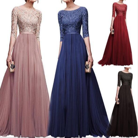 Alw-READY STOCK-Formal Elegant-Women Dresses-Lace Wedding-Party Dinner-Maxi Dress สินค้าขายดี ชุด ขายส่ง ชุดเดรสสั้น ราคาส่ง รีวิว ถูก ลดราคา