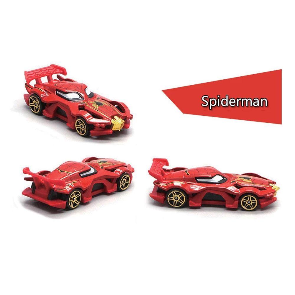 LANFY Anime Racing Model Car Figure Toys Spiderman Car Alloy Model Car