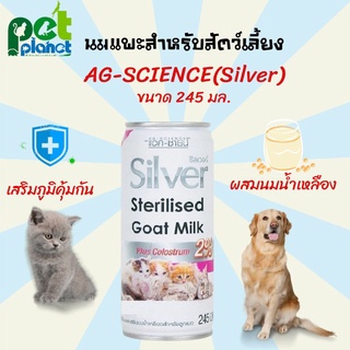 AG-SCIENCE Silver Plus 245ml แอค-ซายน์ ซิลเวอร์ พลัส นมแมว นมสุนัข นมลูกแมวแรกเกิด นมแพะเสริมนมน้ำเหลืองสำหรับ