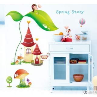 สติกเกอร์แต่งห้อง DIY กันน้ำ ลาย Spring Story ลอกออกแล้วติดซ้ำได้