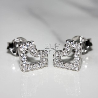 ต่างหูหัวใจเงินแท้ 925 Earring Heart-Shaped Silver 925 With Cubic Zirconia-(E27160044)