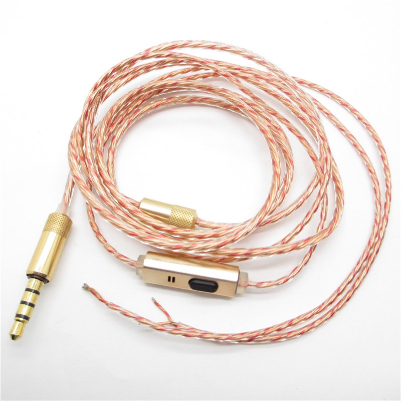 สายเคเบิ้ลหูฟังทองแดง 40 core 5n diy พร้อมไมโครโฟน