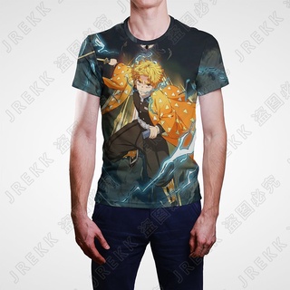 เสื้อยืดแขนสั้นลําลอง พิมพ์ลายการ์ตูนอนิเมะ Demon Slayer kimetsu no Yaiba 3D สไตล์สตรีท สําหรับผู้ชาย และผู้หญิง 2023