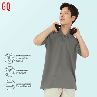 GQ Minimal Polo™ เสื้อโปโลยับยั้งกลิ่นเหงื่อ สีเทา (มินิมอลโปโล)