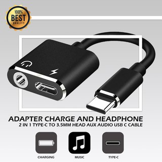 Type C To 3.5 Mm and Charger 2 In1 Headphone Audio Jack USB C Cable Adapter  (new)