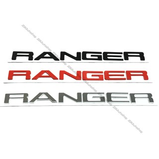 โลโก้ RANGER ตัวนูน 3D ติดฝากระโปรงหน้า FORD RANGER ขนาด 28 x 2.2 cm. ตัวอักษรแยก มี 3 สี