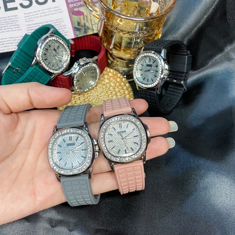 Geneva watch (เจนีวา) นาฬิกาข้อมือ ปาเต๊ะ Patek สายซิลิโคนนิ่มมาก รุ่นที่ขายดีที่สุดไฮโซหรูหรา มีรับ