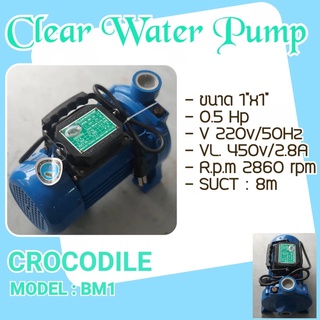 ปั้มน้ำ Clear Water Pump model:BM1 ขนาด 1"x1" 0.5HP รอบสูง