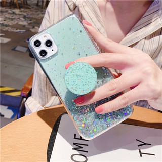 Glitte Star Samsung Galaxy Note10+ Note9 Note8 S10e S10+ เคสมือถือ Note10 S9 S10 S8 plus Soft Case ฟอยล์สีเงิน เคสมือถือ