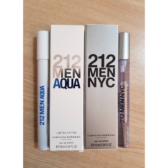 Carolina Herrera 212 NYC Men Eau De Toilette Spray 10ml/0.34oz 1กล่องมี2กลิ่น💕(10mlx2)💕