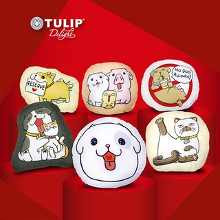 Tulip Delight-หมอนอิง ลิขสิทธิ์การ์ตูน หมาจ๋า