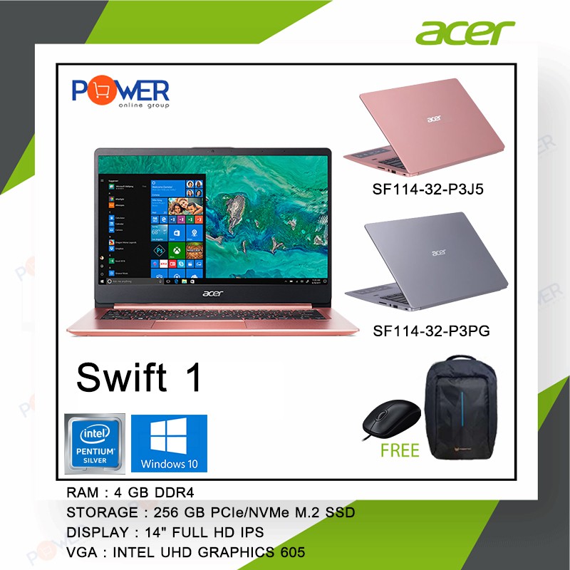Acer Swift 1 SF114-32-P3J5 , SF114-32-P3PG Pentium N5000/4GB/256GB SSD/14 /Windows 10