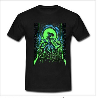 เสื้อยืดคอกลม ลายงู สีฟ้าS-5XL