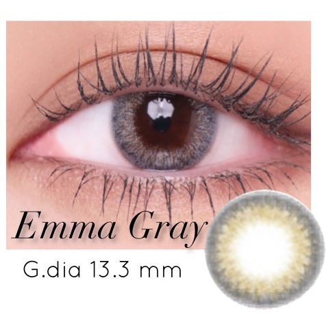 คอนแทคเลนส์รายเดือน สี Emma Gray ค่าสายตาปกติ ถึง -6.00