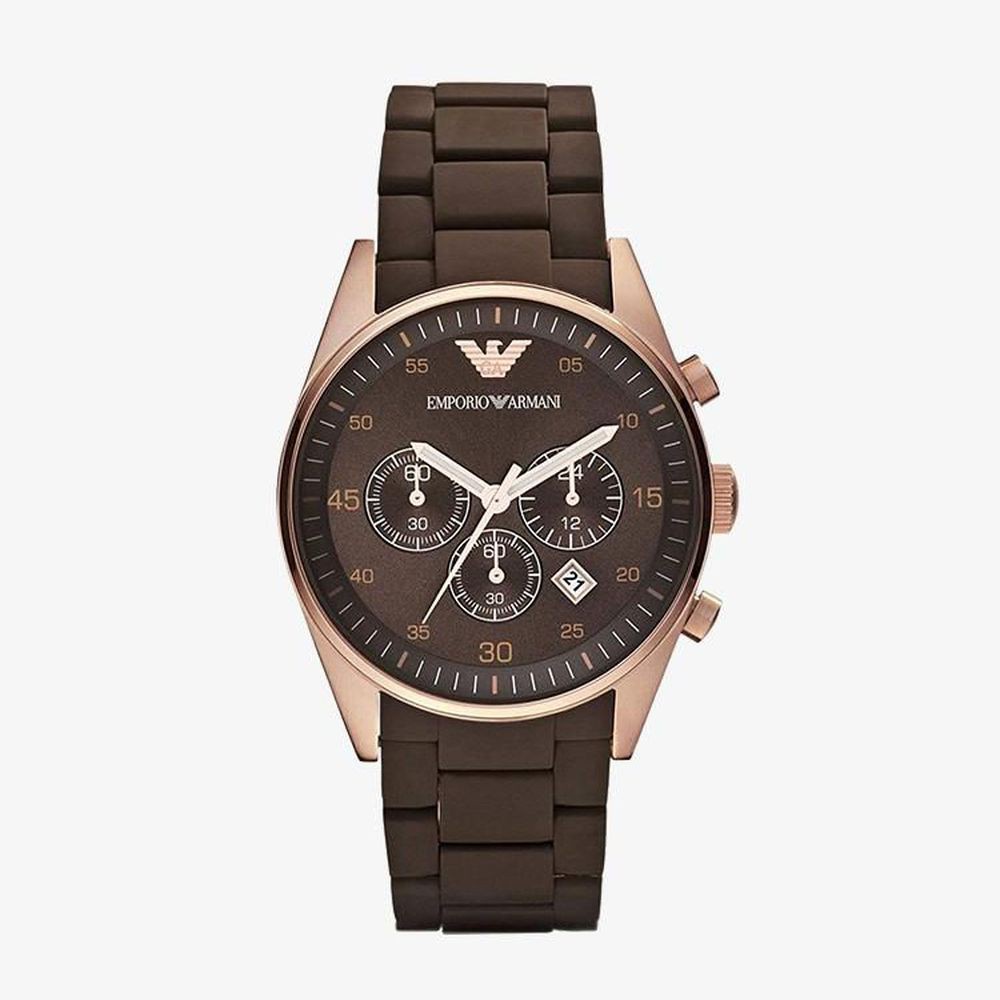 นาฬิกาผู้ชายผู้หญิง、นาฬิกาเด็ก ✍Emporio Armani นาฬิกาข้อมือผู้ชาย Sportivo Chronograph Brown Dial Brown รุ่น AR5890 ของแ