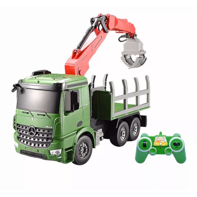 รถเครนบังคับวิทยุคีบไม้E352-003 1:20 4WD2.4GHzมีเสียงมีไฟแบตเตอรี่ชาร์จอุปกรณ์พร้อมเล่น