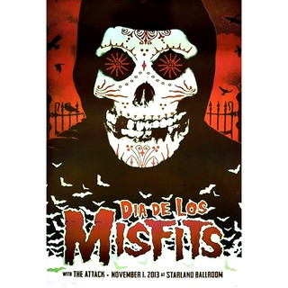 โปสเตอร์ รูปวาด กราฟฟิก วง ดนตรี เฮฟวีเมทัล มิสฟิตส์ MISFITS POSTER 24”x35” Horror Punk Rock Hardcore Heavy Metal V3