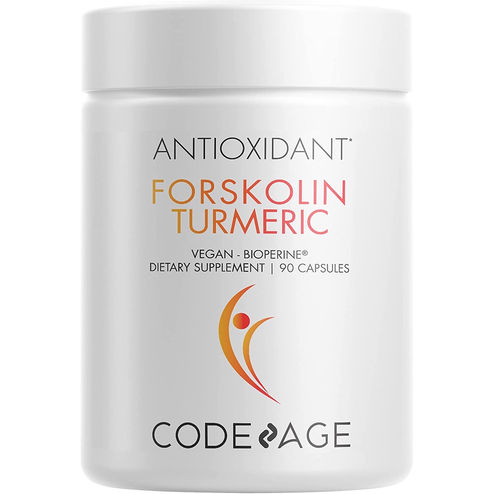 Codeage Forskolin Turmeric 90 capsules สารสกัดฤาษีผสม (ฟอร์สโคลิน) & ขมิ้น เคอร์คูมินอยด์ 95% Curcumin ลดการอักเสบ