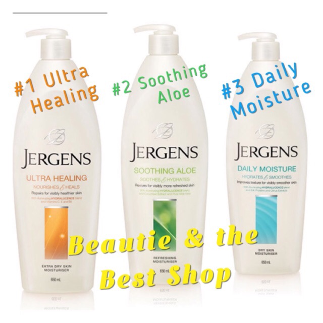 🍁650ml JERGENS  Ultra Healing Extra Dry Skin Moisturiser/Soothing Aloe Refreshing Moisturiser/Daily Moisture Dry