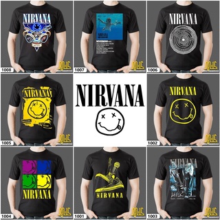 เสื้อยืดลําลอง ผ้าฝ้าย 100% แขนสั้น พิมพ์ลาย NIRVANA HEAVY METAL BAND BAJU UNISEX สีดํา พลัสไซซ์ XS-XXXL สําหรับผู้ชาย ของขวัญวันเกิด