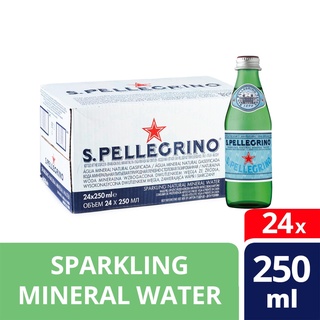 🌟พร้อมส่ง🌟San Pellegrino Sparkling Mineral Water 250 ml glass 24 ขวด ซานเพลลีกรีโน น้ำแร่ธรรมชาติชนิดมีฟอง ขนาด 250 มล.