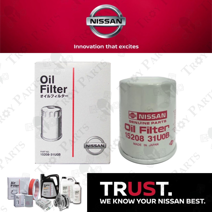 กรองน้ํามันเครื่อง Nissan (15208-31U0B / 31U00) สําหรับ Nissan Cefiro A31 A32 A33 Teana XTrail X-Tra