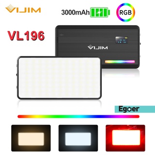 Vijim VL196 2500K-9000K RGB ไฟ Led หรี่แสงได้พร้อมแบตเตอรี่กล้อง 3000mAh สําหรับถ่ายภาพสตูดิโอ