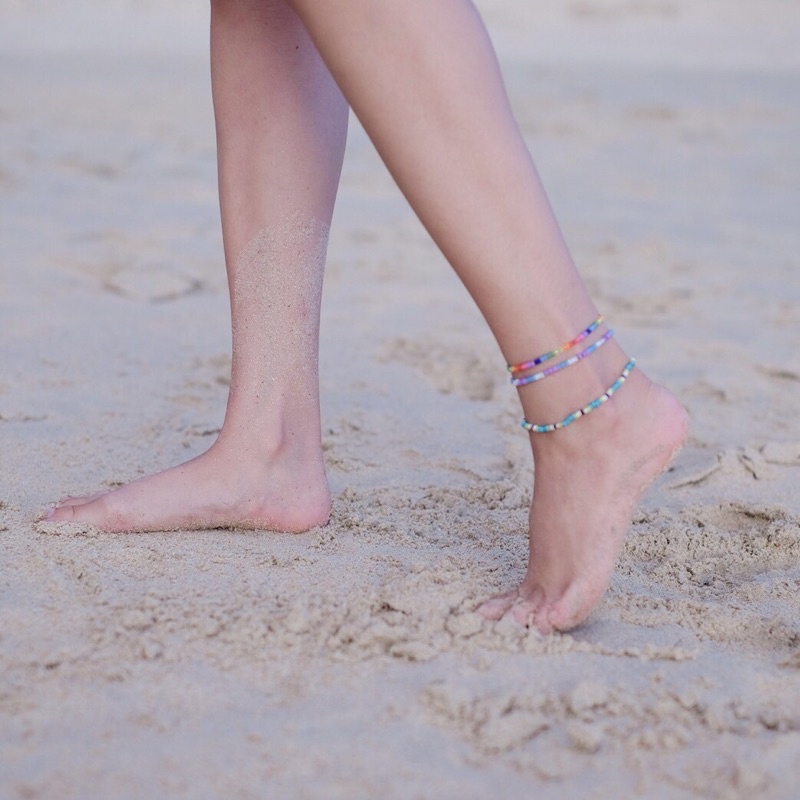 ส่งจากไทย!!! สร้อยข้อเท้า สร้อยข้อเท้าลูกปัด กำไลข้อเท้า anklet ไอเทมไปทะเล