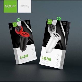 GOLF GF-C6 ที่ชาร์จไฟในรถ 2ช่อง USB 3.4A ใช้ได้กับรถทุกชนิดที่มีช่องจุดบุหรี่ ที่ชาร์จไฟแบบ USB