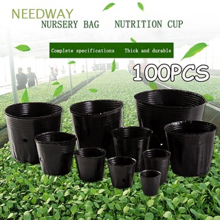 Needway ถุงปลูกต้นไม้ พลาสติก ระบายอากาศ ไม่เคลือบ 100 ชิ้น