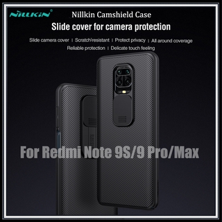 Nillkin เคสโทรศัพท์มือถือ สำหรับ Xiaomi Redmi Note 9 Pro / Note 9S Case Camshield กับ แบบสไลด์ กันกล้อง PC หรูหรา สีดำ สีฟ้า แข็ง ปลอก