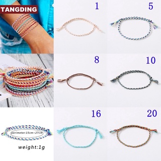 【COD Tangding】6 สี โชคดี ทิเบต สตริง แฮนด์เมด พู่ ผูกปม เชือก สร้อยข้อมือ เครื่องประดับชนเผ่า