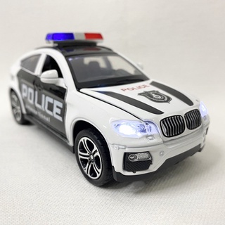 รถโมเดลเหล็ก รถตำรวจ BMW 🚓มีไฟ มีเสียงไซเรน🚨✨ เปิดประตูได้ Scale 1/32