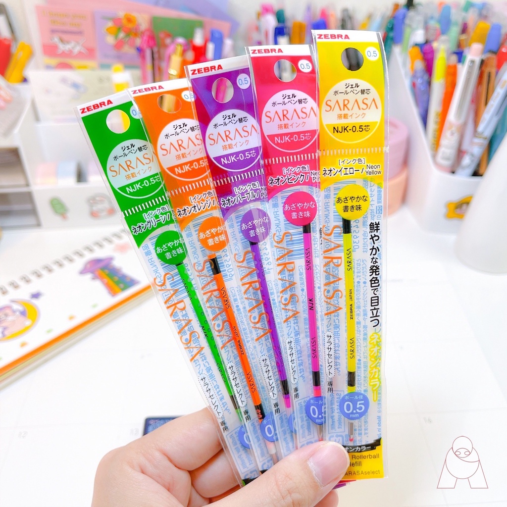 Zebra Sarasa Select  Neon ไส้ปากกาเจลขนาด 0.5 mm.  (นำเข้าจากประเทศญี่ปุ่น)
