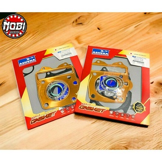 ประเก็นชุดบนแต่งASHUKA เวฟ125s-r-iบังลม W125 สำหรับลูก54-57-59 -66 ฝาทองแดง+ตีนเสื้อและส่วนอื่นๆ งานญี่ปุ่นแท้ตรงเสป็ค