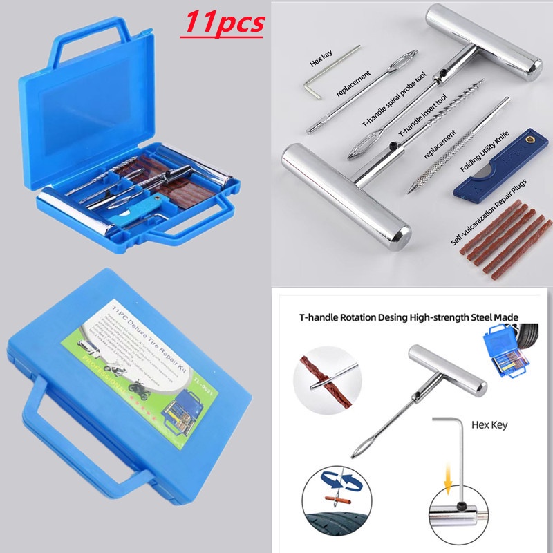 ชุดปะยางรถยนต์ ชุดปะยางฉุกเฉิน ขนาดพกพา Tire Repair Tool Set