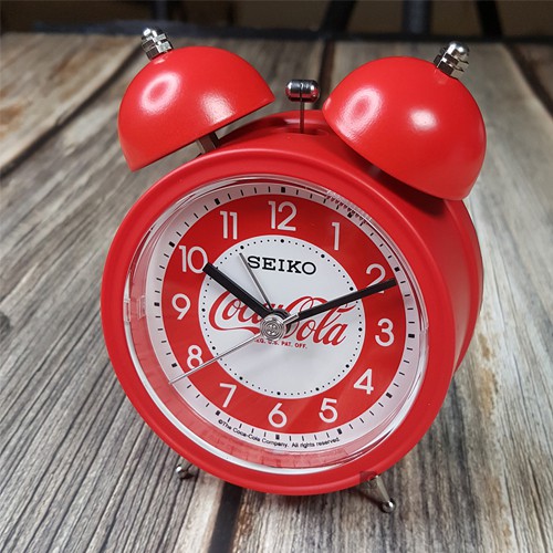 Seiko Clock นาฬิกาปลุก รุ่น QHK905R Coca Cola เดินเรียบ เสียงกระดิ่ง