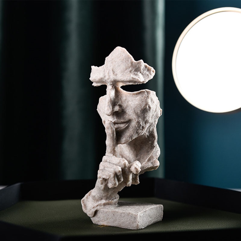 Modern Minimalist Abstract Speechless Character Sculpture Sandstone ...